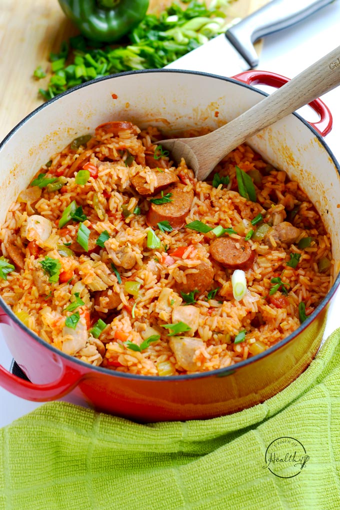 Chicken And Sausage Jambalaya One Pot A Pinch Of Healthy