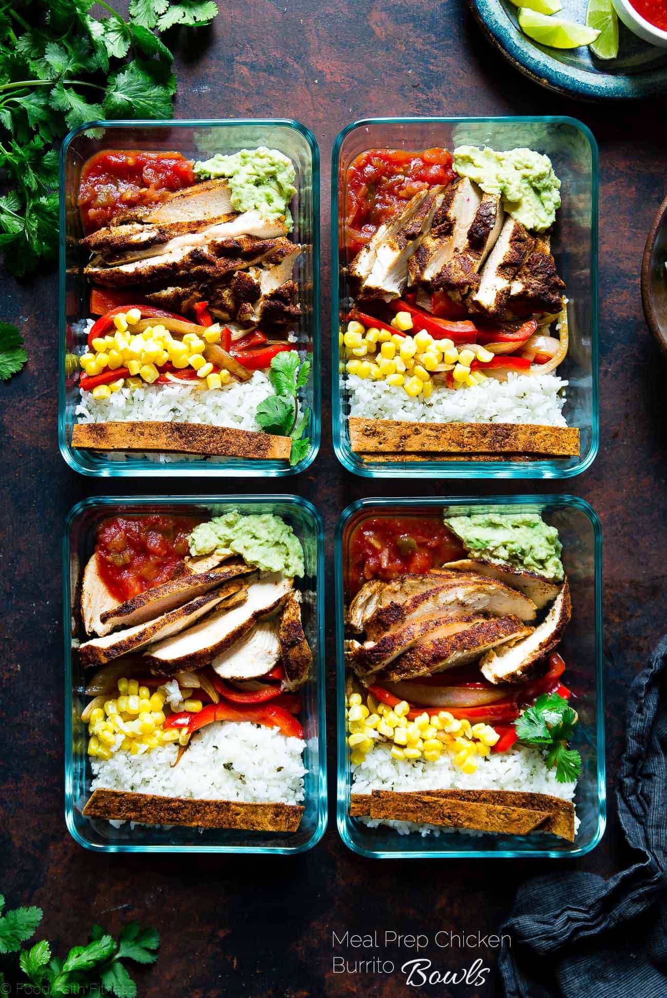 Chicken Burrito Bowl Meal Prep Food Faith Fitness