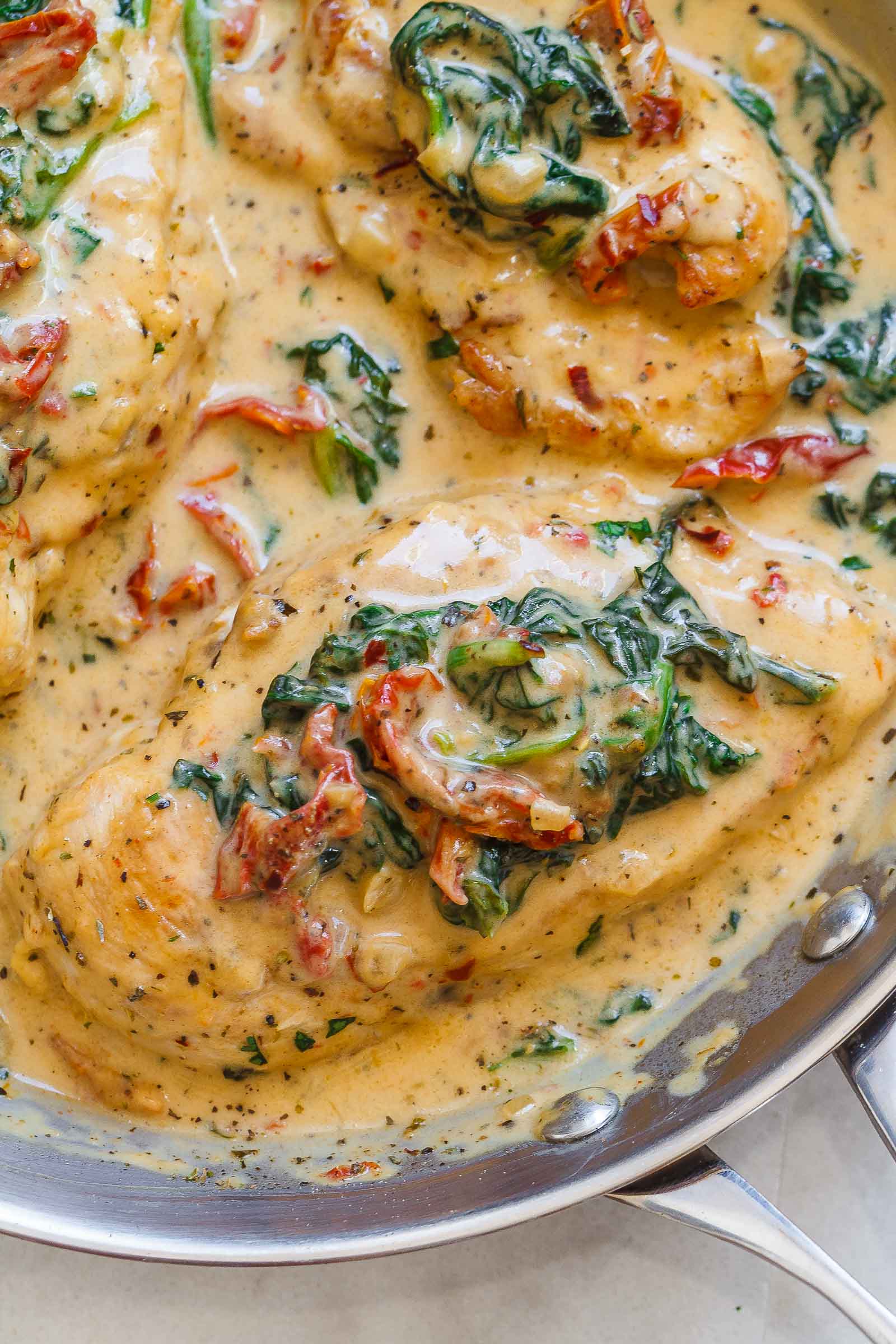 Chicken With Spinach In Creamy Parmesan Sauce Eatwell101