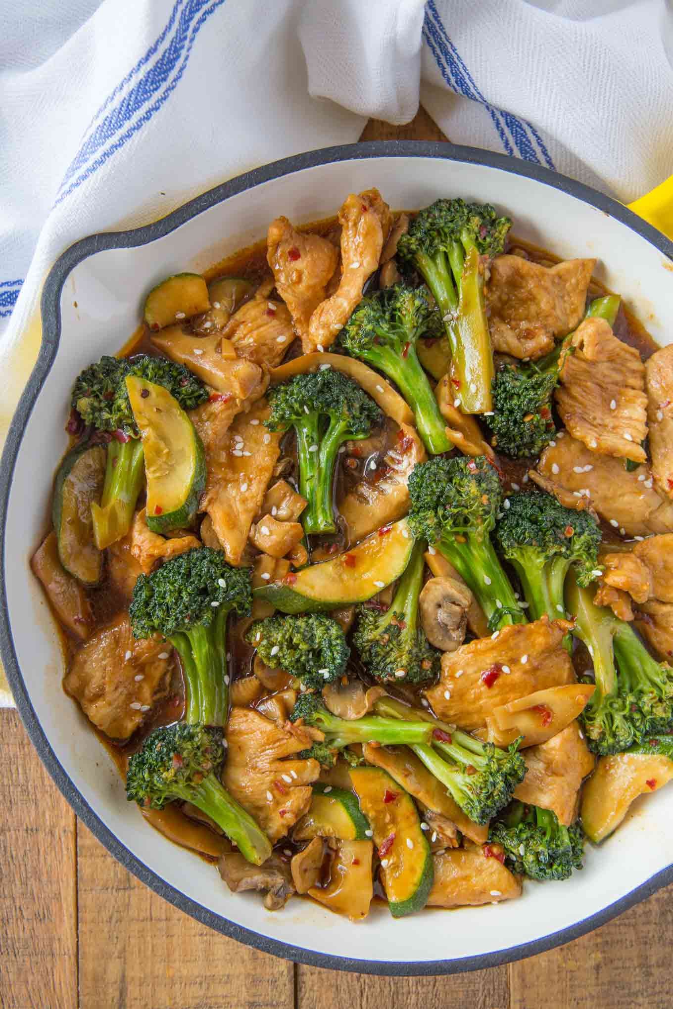 Chinese Hunan Chicken With Garlic Ginger Broccoli Bamboo Shoots And