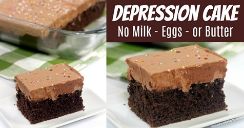 Chocolate Depression Cake No Milk Eggs Or Butter