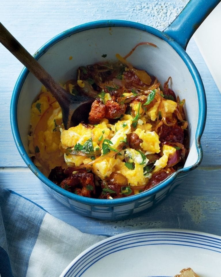 Chorizo And Scrambled Eggs Recipe Delicious Magazine