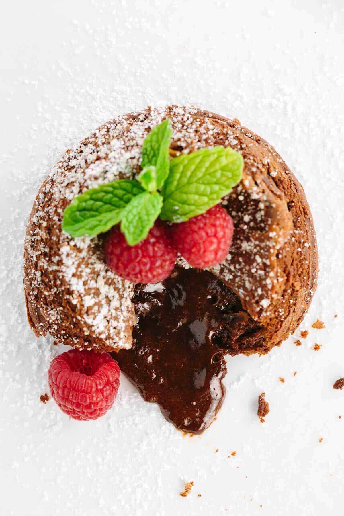 Classic Chocolate Molten Lava Cake With Raspberries Jessica Gavin