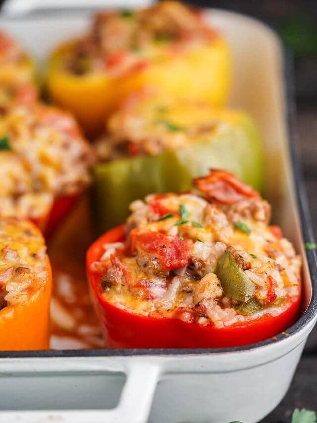 Classic Old Fashioned Stuffed Bell Peppers Recipe Bowl Me Over