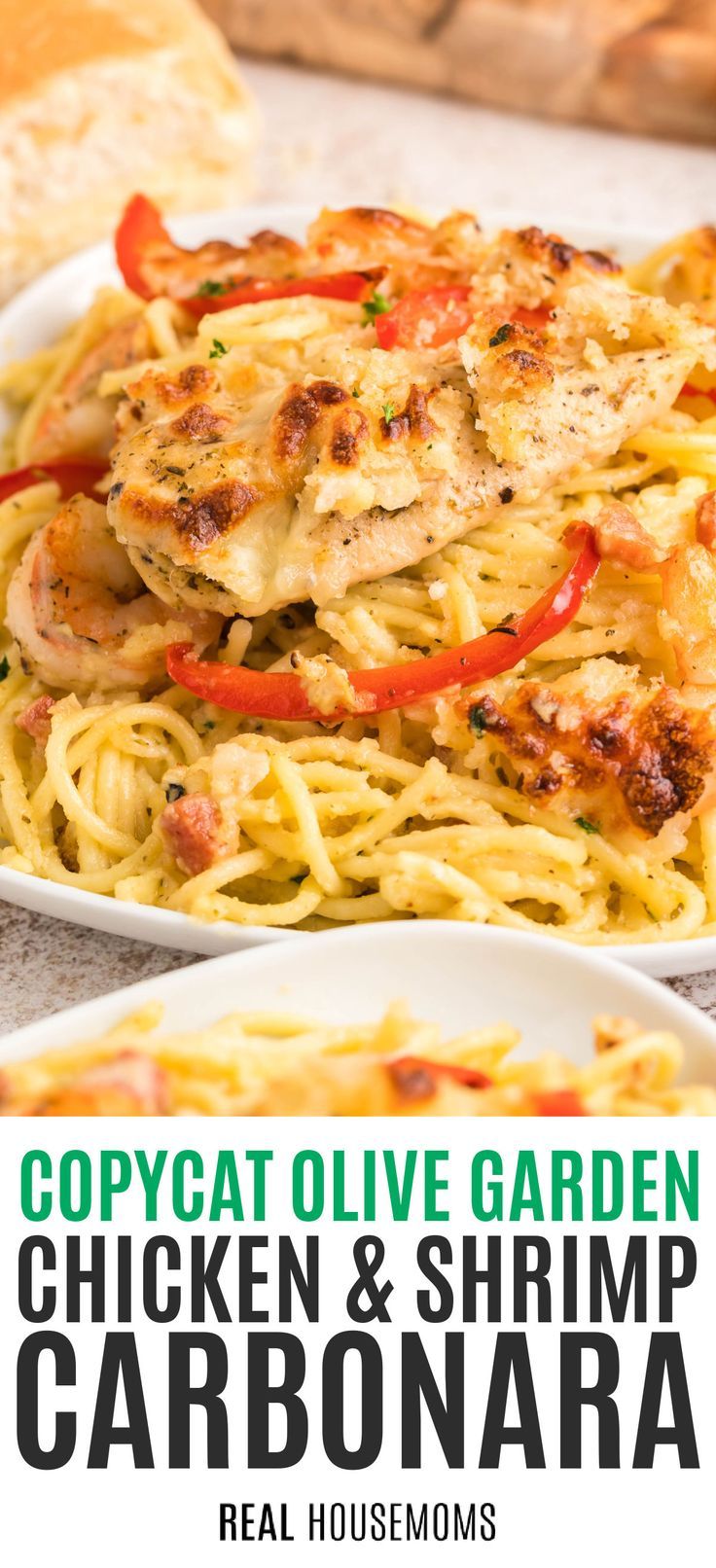 Copycat Olive Garden Chicken And Shrimp Carbonara Real Housemoms