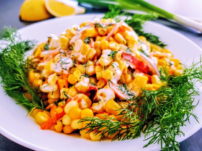 Corn On The Cob Salad With Creamy Dill Dressing Healthful At Home