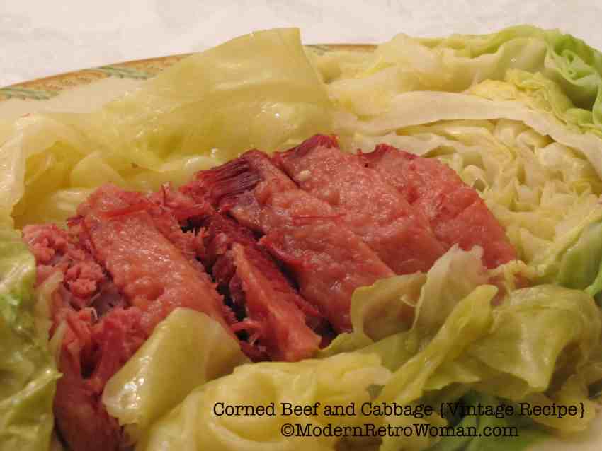 Corned Beef And Cabbage Vintage Recipe Modern Retro Woman