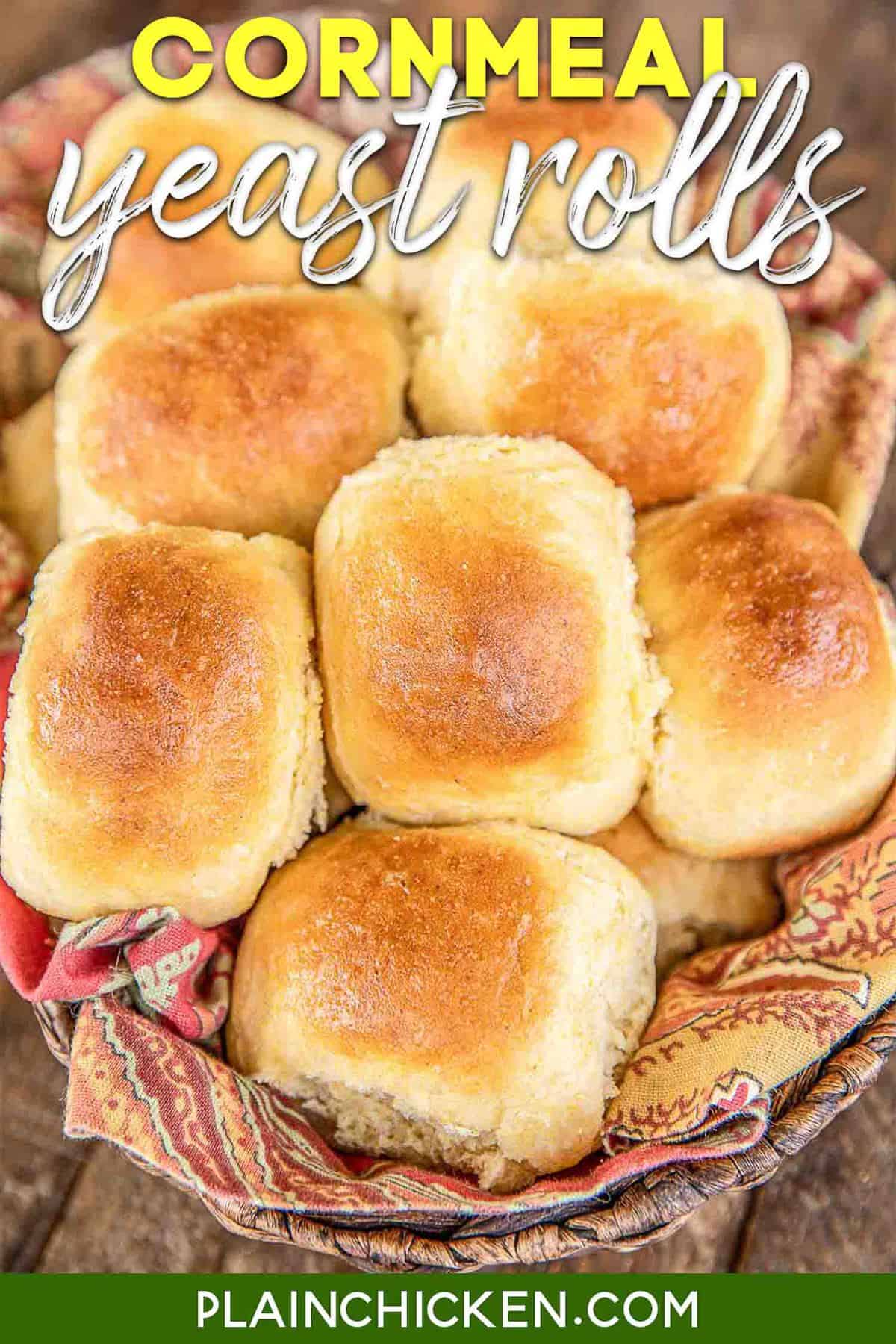 Cornmeal Yeast Rolls Easy Delicious Plain Chicken