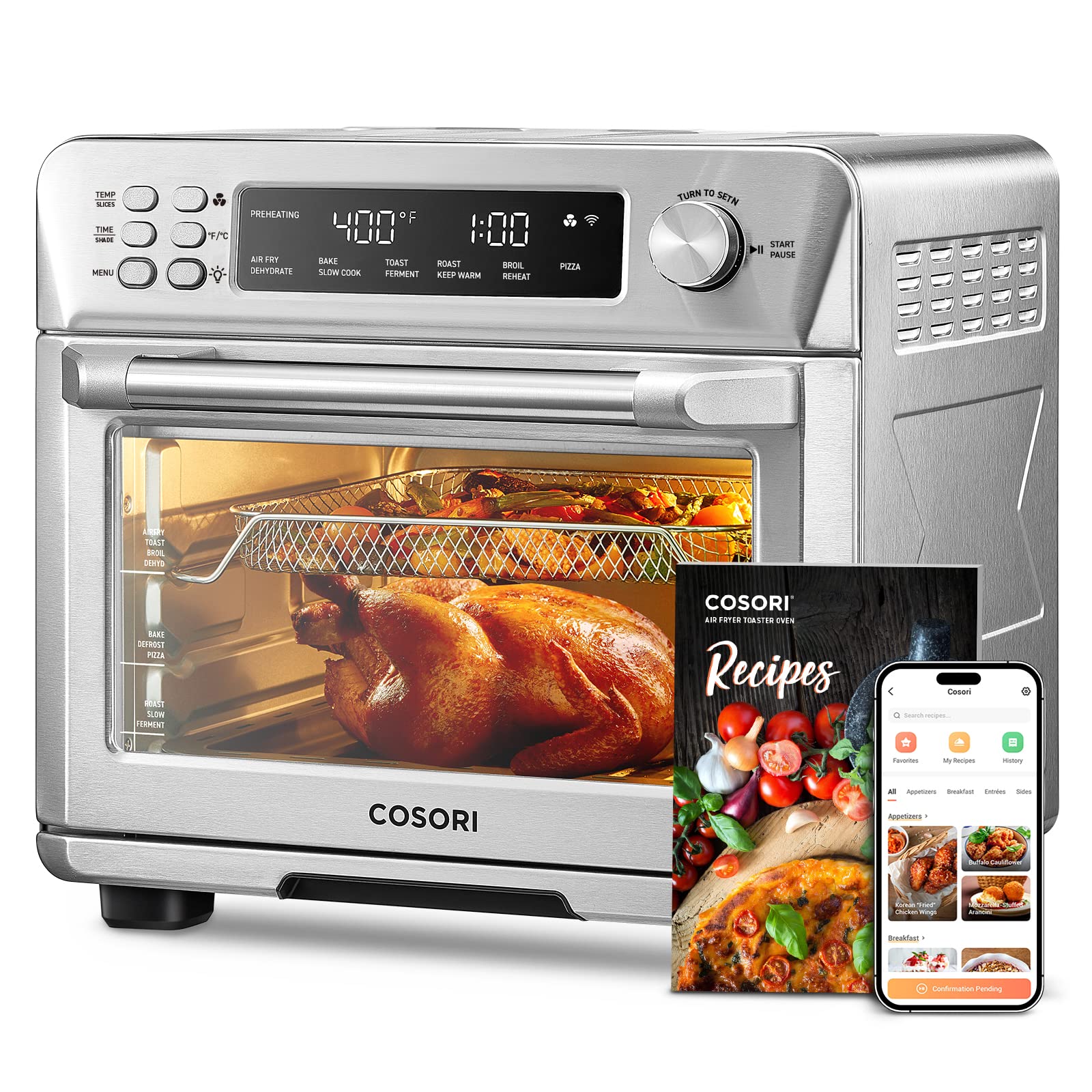 Cosori Air Fryer Toaster Oven 12 In 1 26Qt Convection Oven Countertop