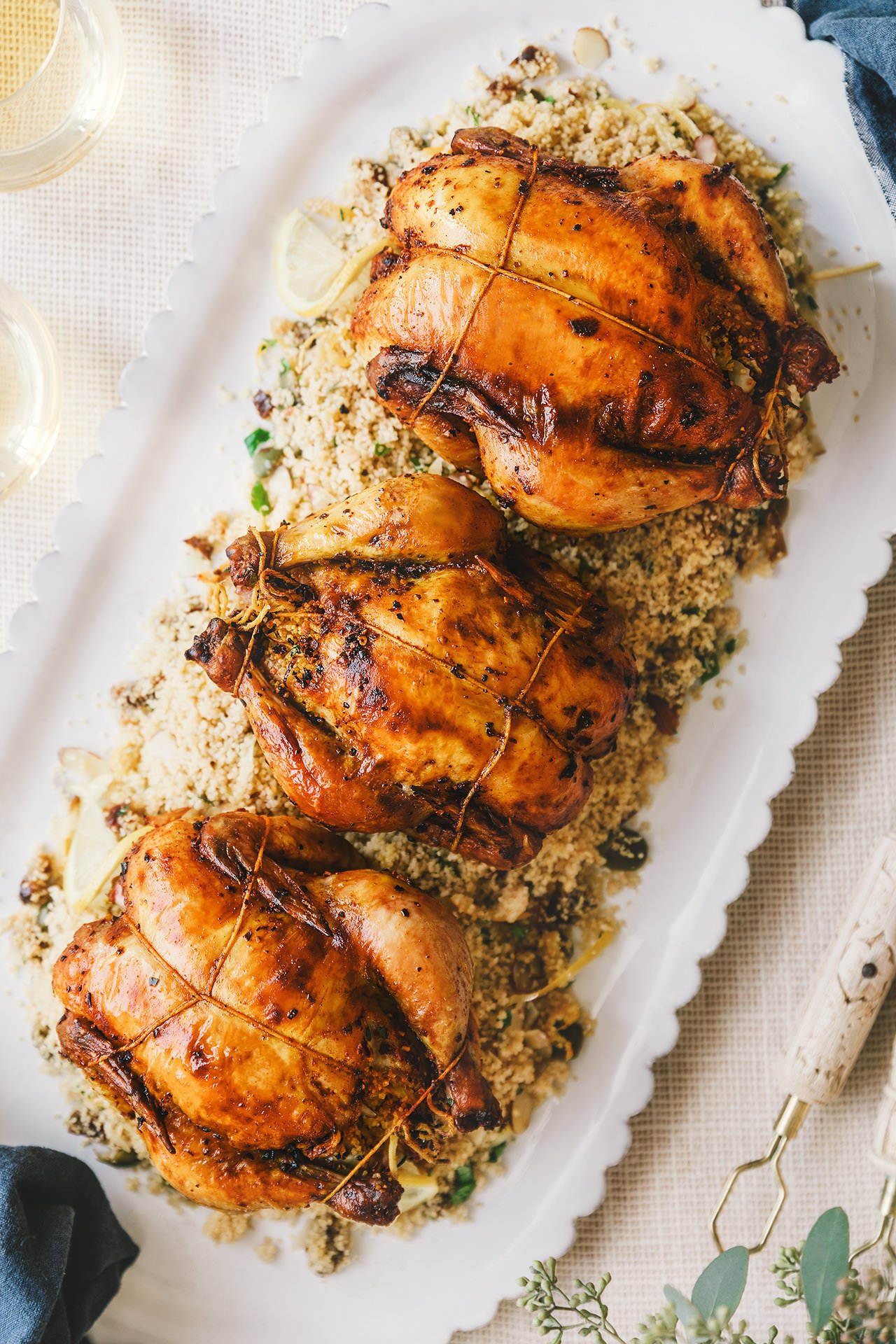 Cous Cous Stuffed Harissa Cornish Hens Honestlyyum