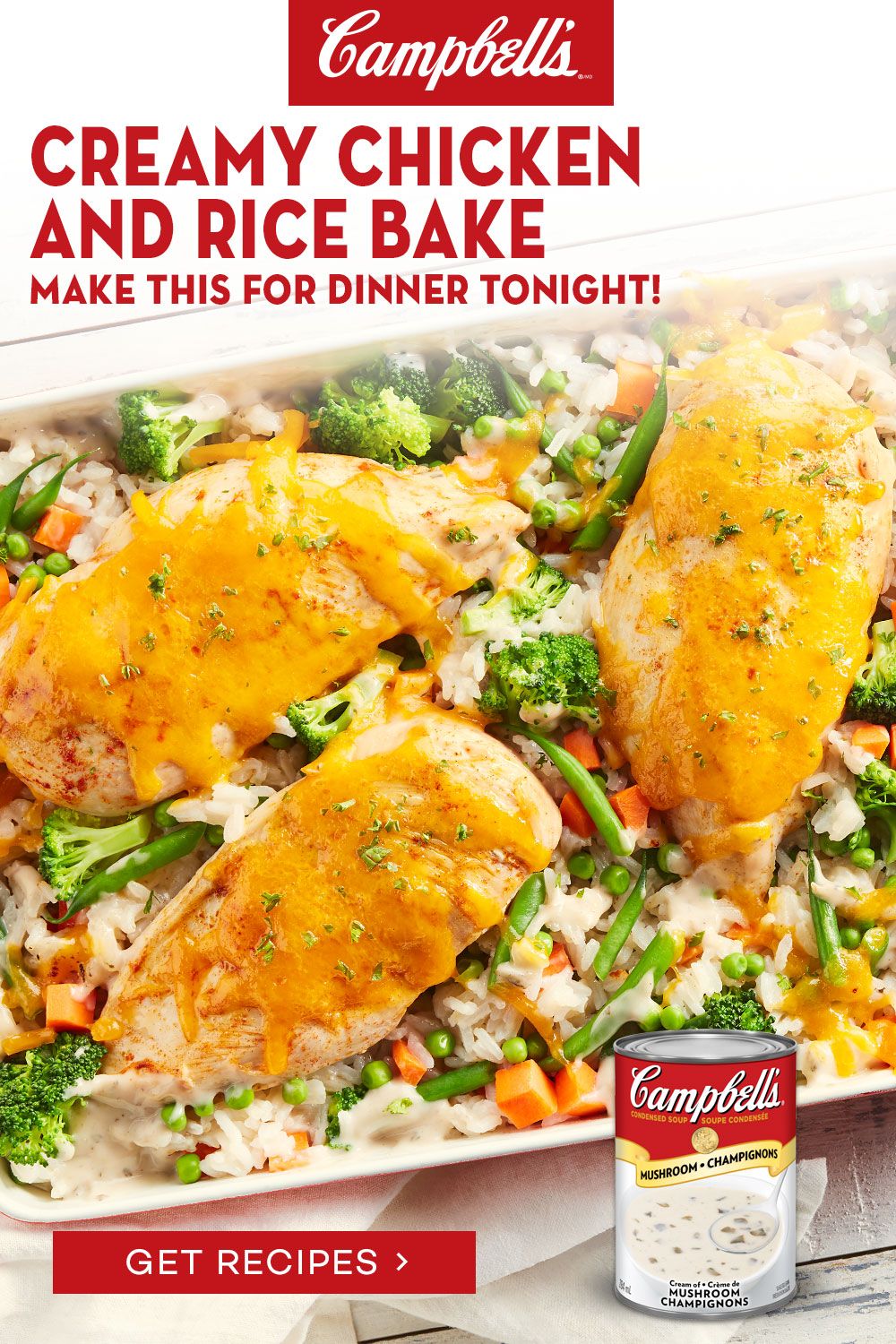 Creamy Chicken And Rice Bake Recipe Cook With Campbells Canada