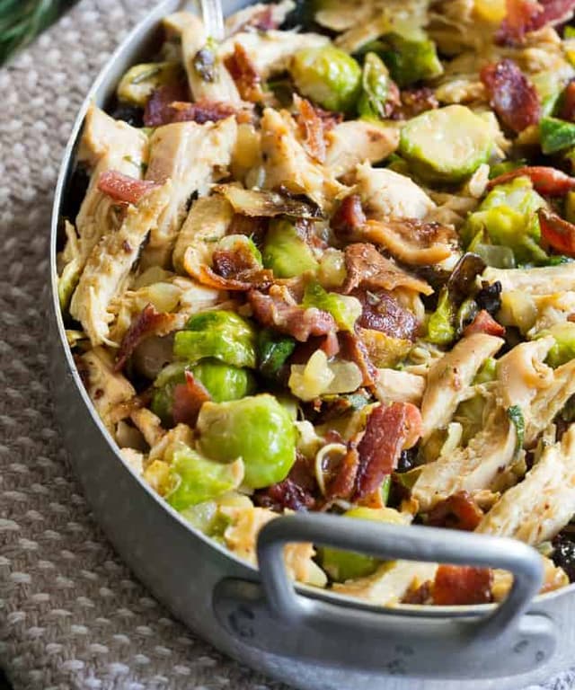 Creamy Chicken Brussels Sprouts And Bacon Paleo Whole30 The Paleo