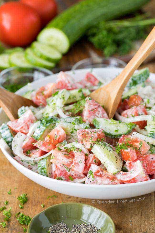 Creamy Cucumber Tomato Salad Spend With Pennies