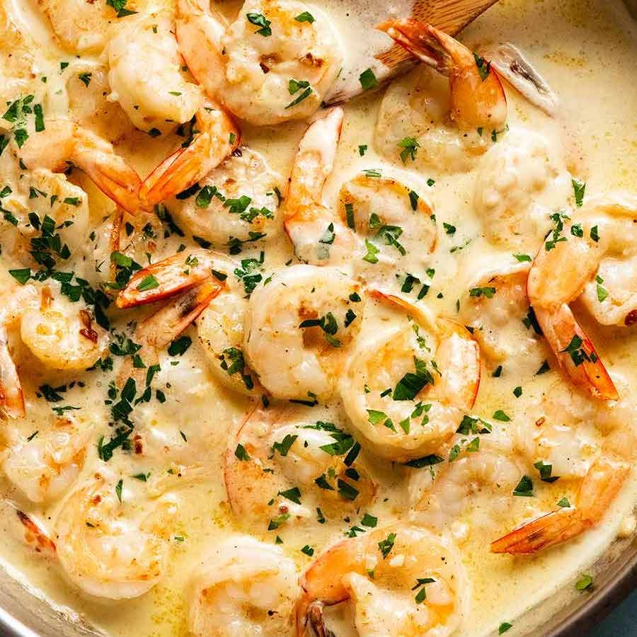 Creamy Garlic Prawns Shrimp Recipetin Eats