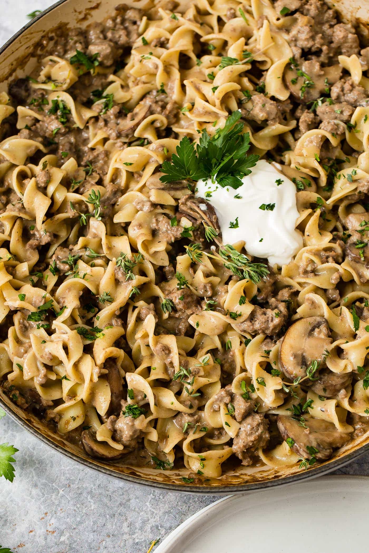 Creamy Ground Beef Stroganoff Recipe Oh Sweet Basil