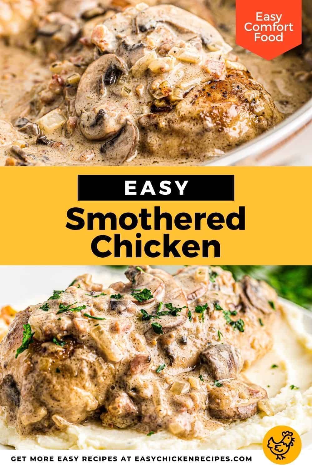 Creamy Smothered Chicken Thighs Recipe Fast Chicken Recipes Chicken