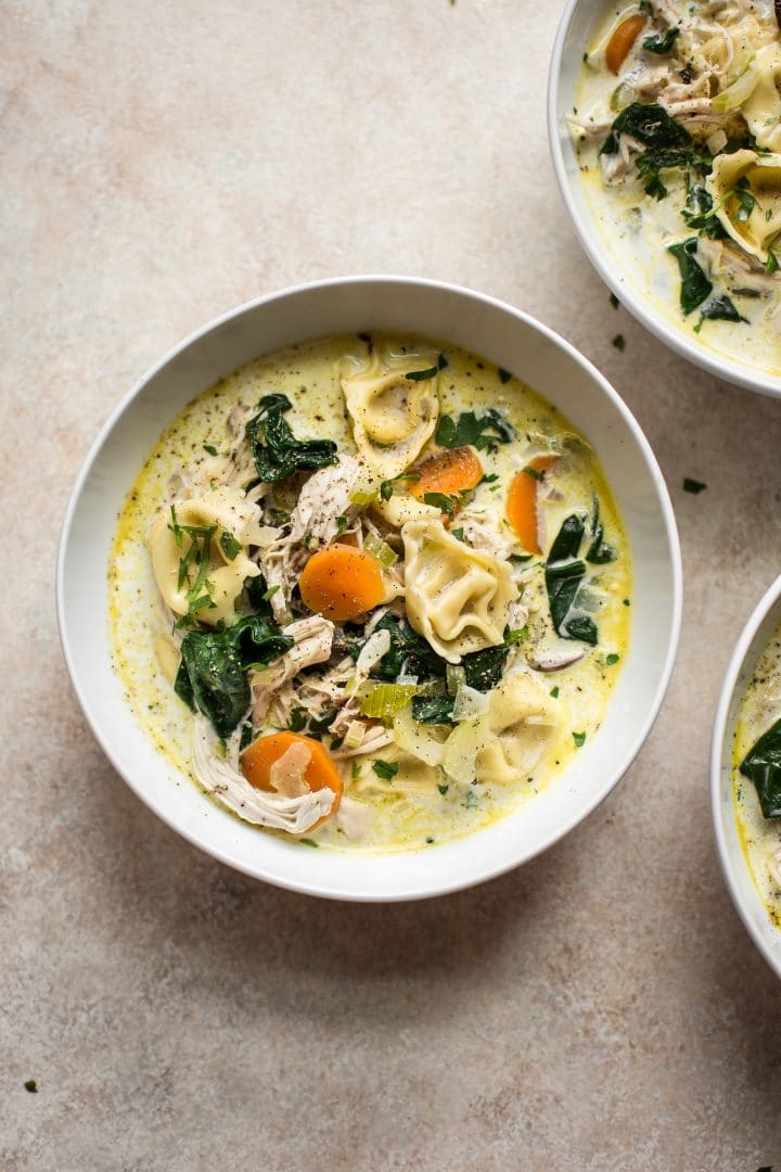 Creamy Spinach Tortellini Soup With Chicken Salt Lavender