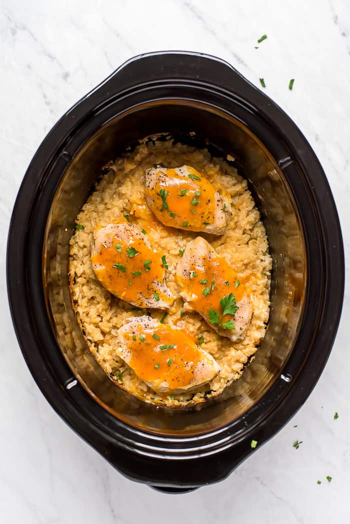 Crock Pot Chicken And Rice Recipe Easy Cheesy And Healthy Healthy Crockpot Recipes