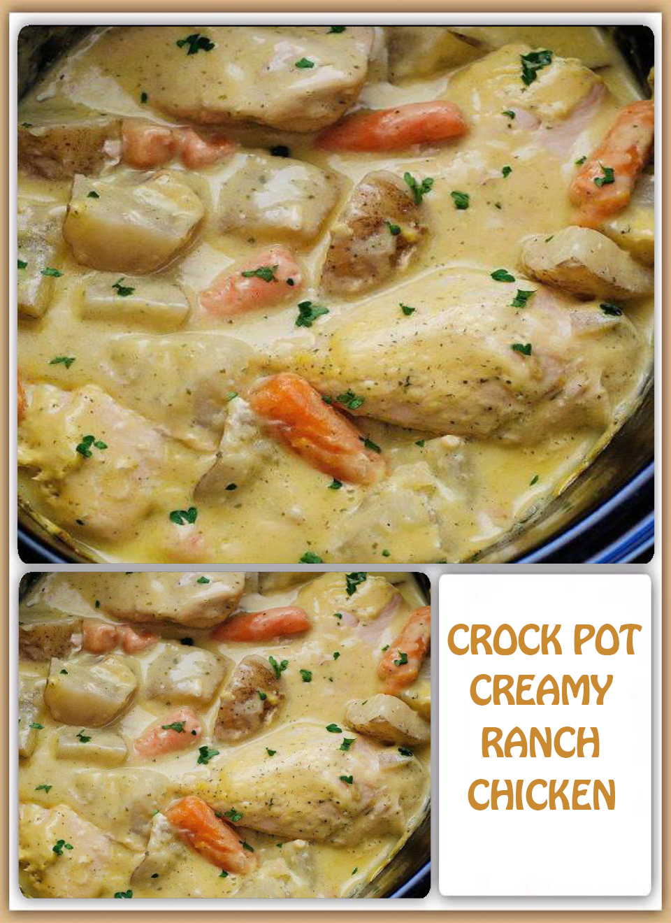 Crock Pot Creamy Ranch Chicken 3 Seconds