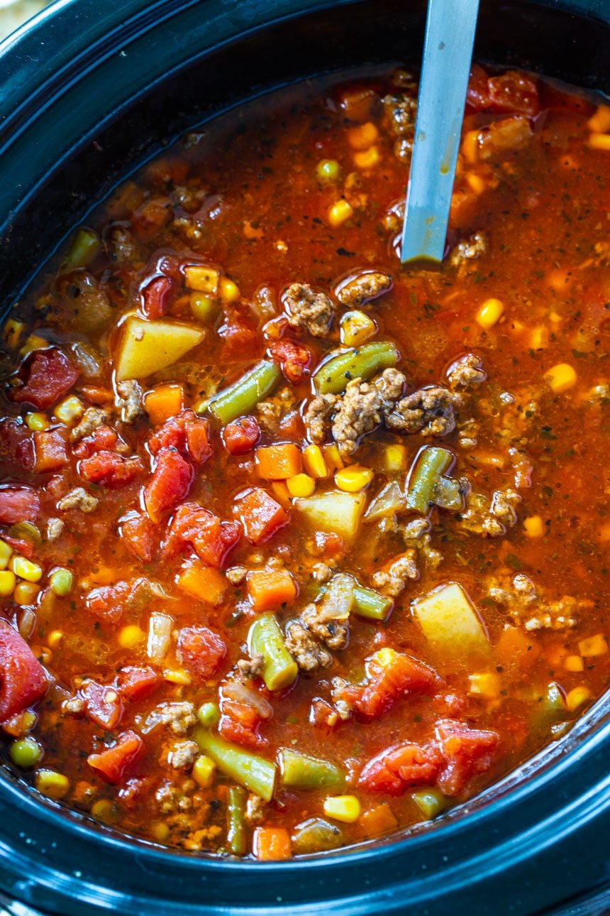 Crock Pot Spicy Vegetable Beef Soup Spicy Southern Kitchen