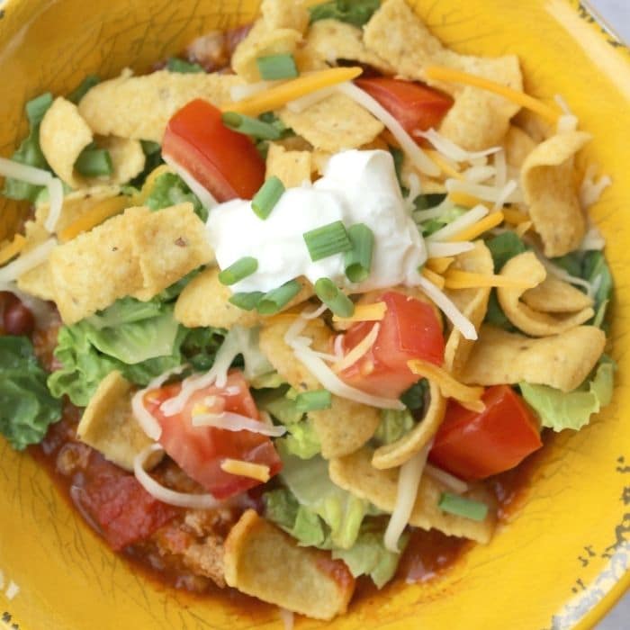 Crockpot Cheesy Frito Chili Pie Recipe Bake Me Some Sugar