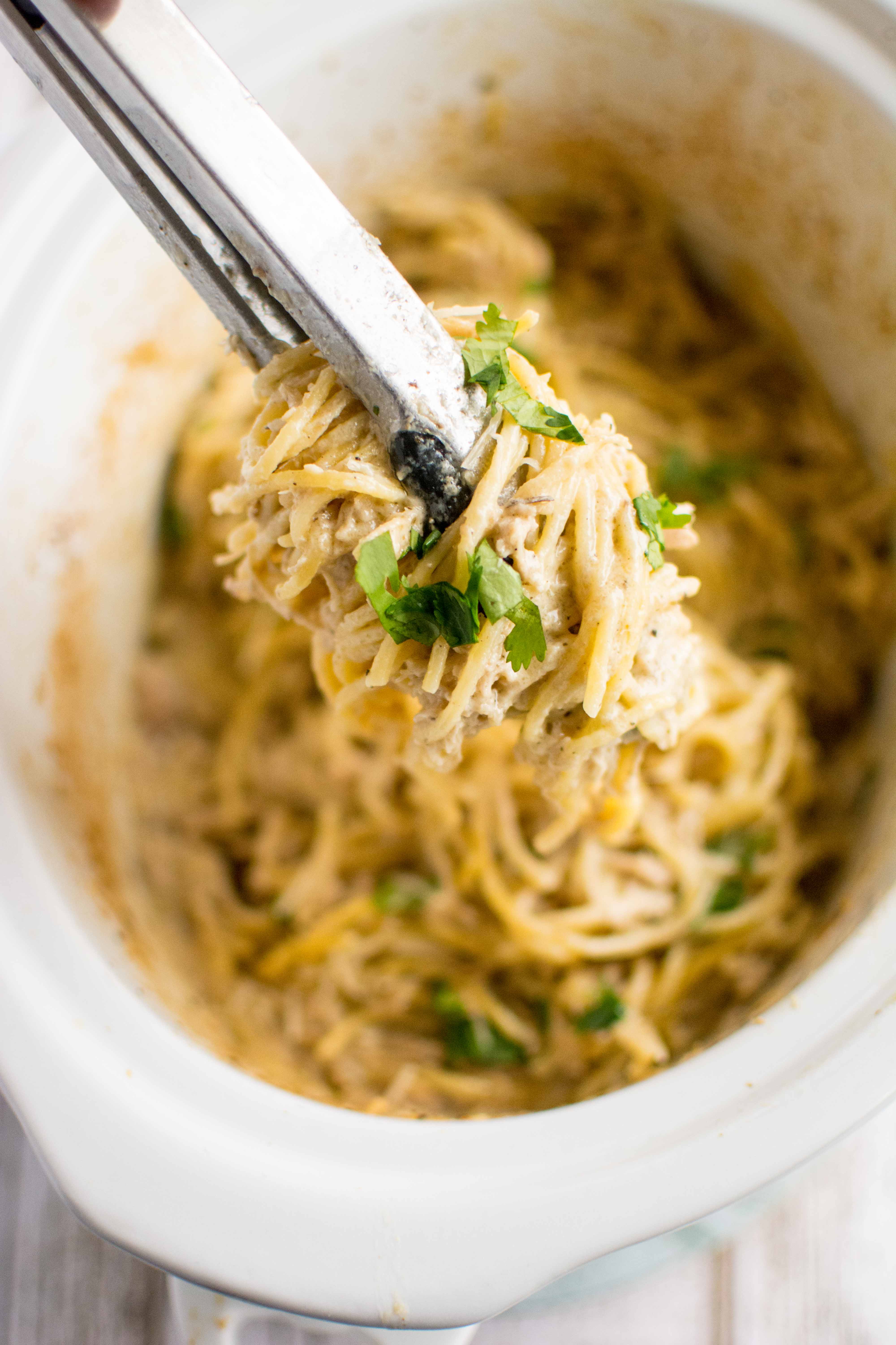 Crockpot Chicken Spaghetti Recipe Slow Cooker Cheesy Spaghetti