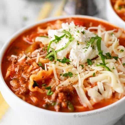 Crockpot Lasagna Soup Cheesy Delicious Spend With Pennies