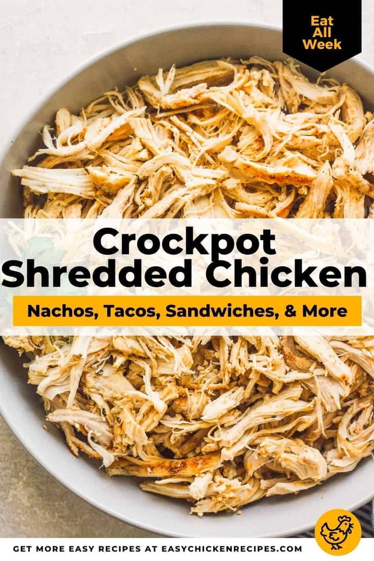 Crockpot Shredded Chicken Breast Easy Chicken Recipes