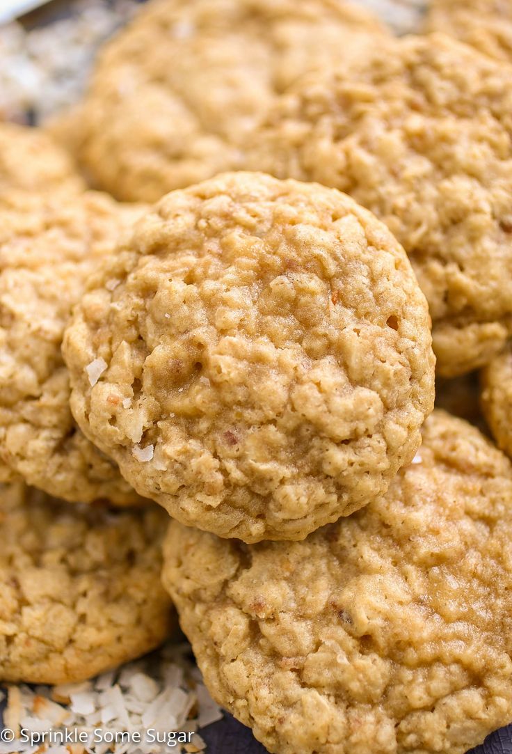 Crunchy Chewy Coconut Oatmeal Cookies Wanna Come With