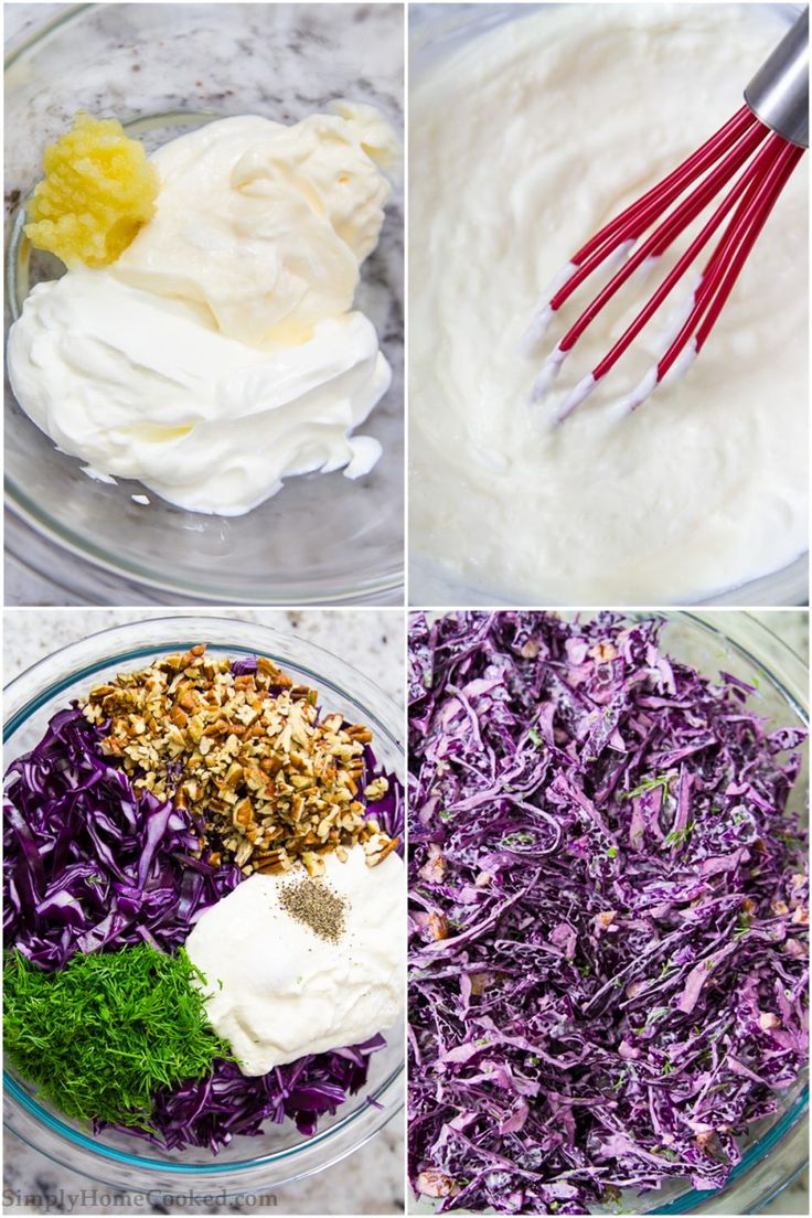 Crunchy Purple Cabbage And Chopped Pecans Tossed In A Creamy Garlicky