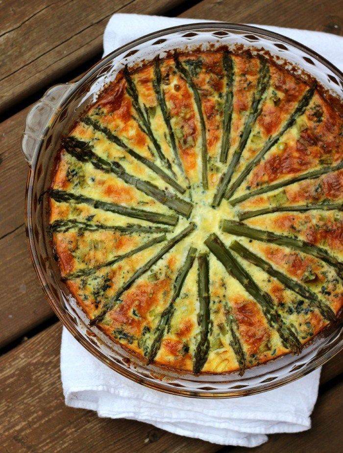 Crustless Asparagus Quiche With Spinach And Mushrooms The Yooper Girl