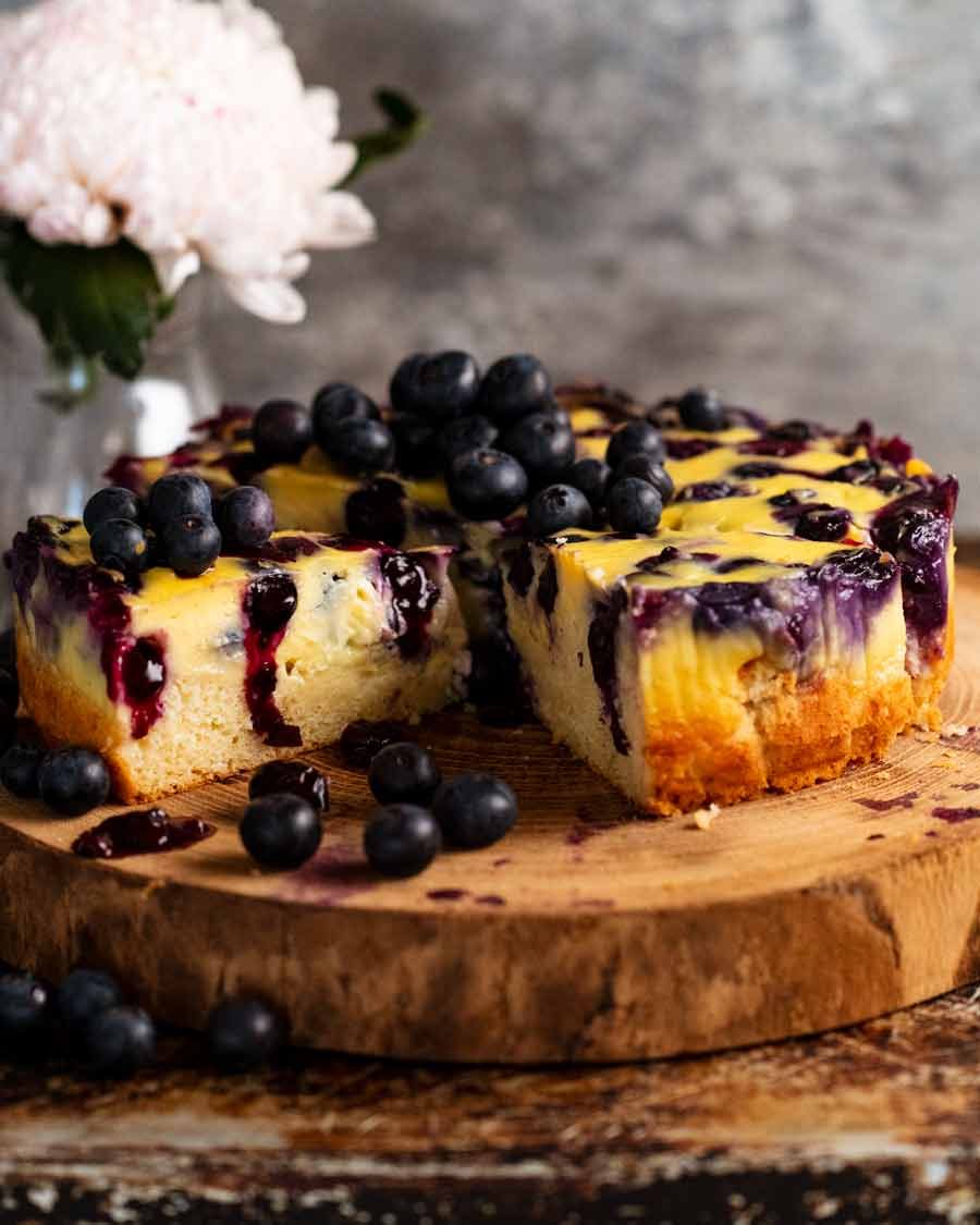 Custard Cake With Blueberries Recipetin Eats