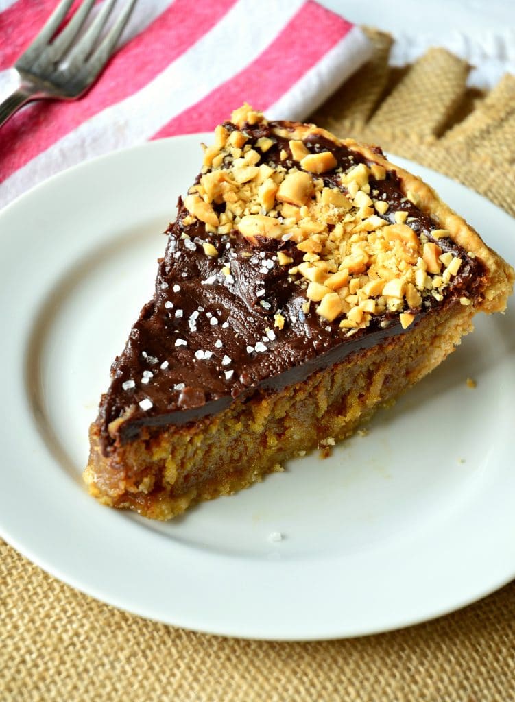 Decadent Peanut Butter Pie With Chocolate Ganache Topping