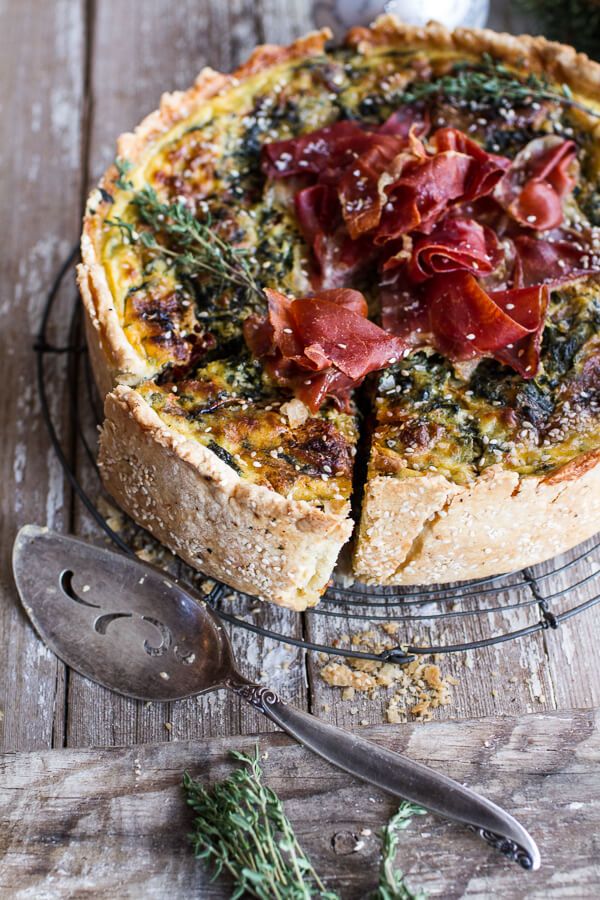 Deep Dish Spinach And Prosciutto Quiche Hbh