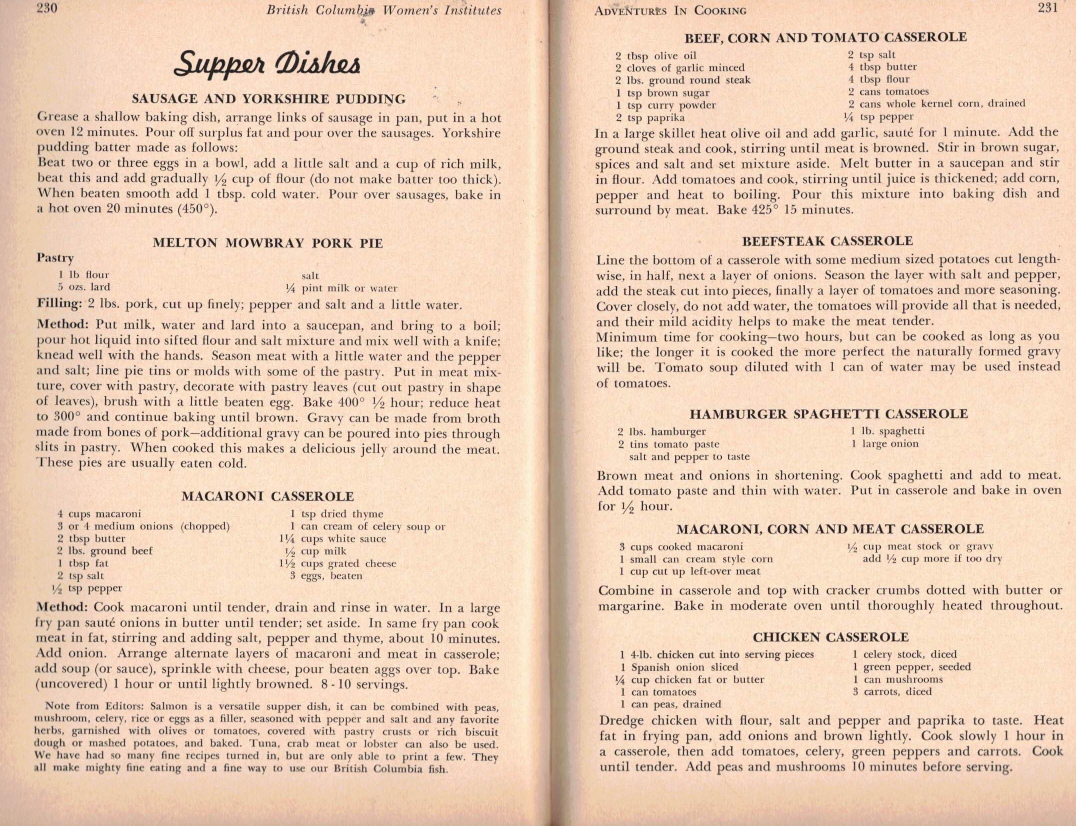 Depression Recipes The British Columbia Food History Network