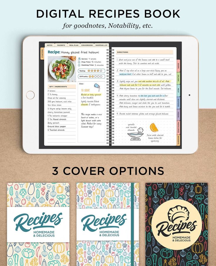 Digital Recipe Book Goodnotes Recipes Digital Planner For Ipad