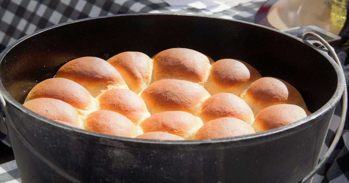 Dutch Oven Dinner Rolls Bush Cooking