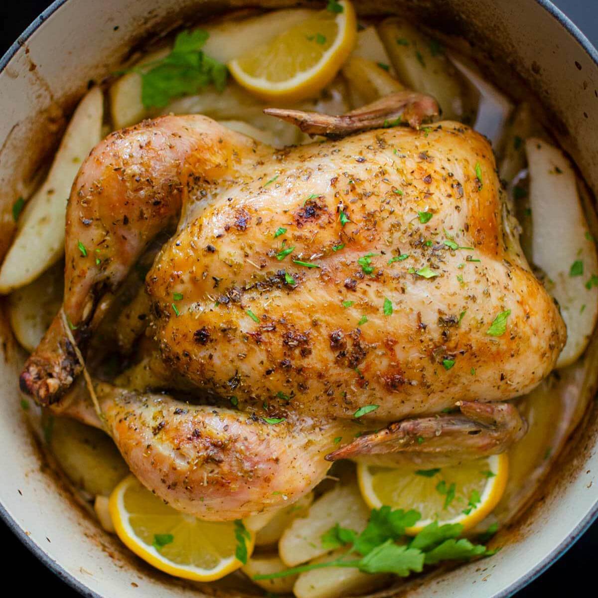 Dutch Oven Whole Chicken With Potatoes Living Lou