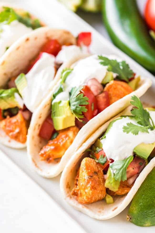 Easy 20 Minute Chicken Tacos Chicken Tacos Recipe Easy Chicken Tacos