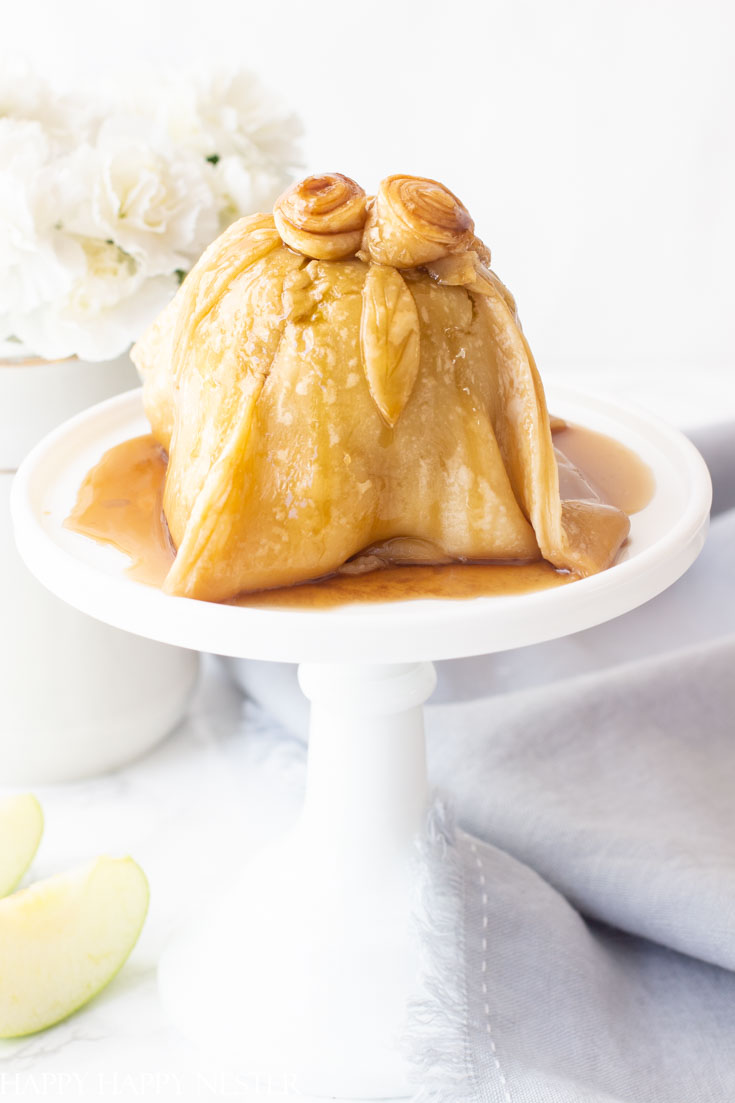 Easy Apple Dumpling Dessert With Caramel Sauce Happy Happy Nester