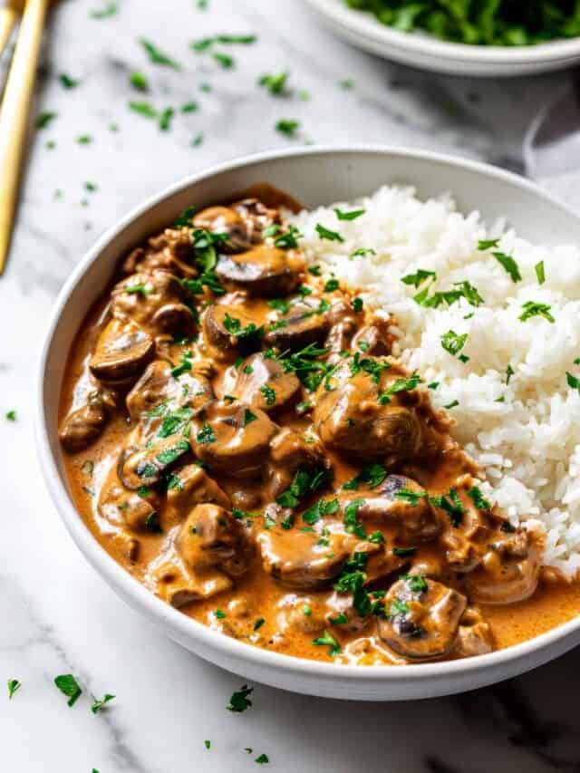 Easy Beef Stroganoff With Rice Salted Mint Recipe Beef Stroganoff With Rice Beef