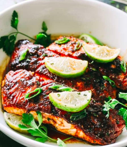 Easy Brown Sugar Glazed Salmon Rich Salmon Fillets Brushed In A