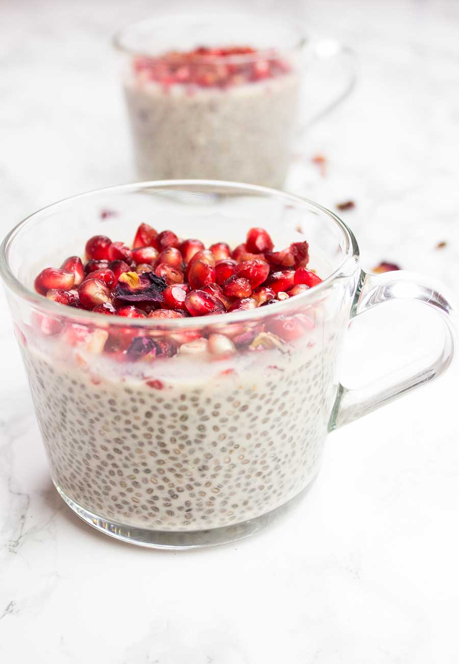 Easy Chia Seed Pudding With Pomegranate The Anti Cancer Kitchen