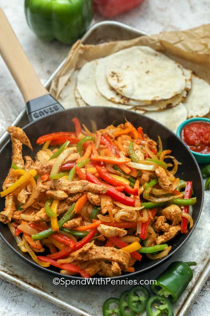 Easy Chicken Fajitas 30 Minute Meal Spend With Pennies