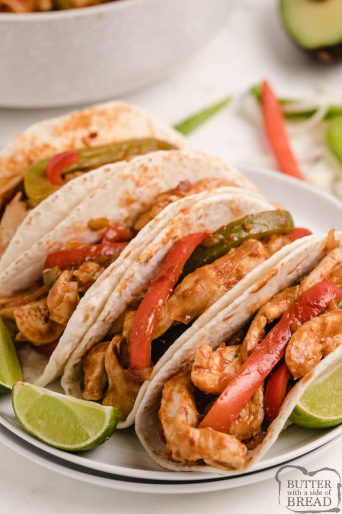 Easy Chicken Fajitas Butter With A Side Of Bread