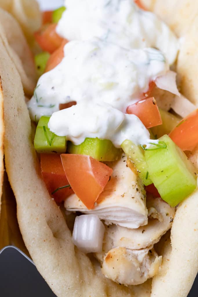 Easy Chicken Gyro Recipe With Tzatziki Sauce Foodiecrush Com