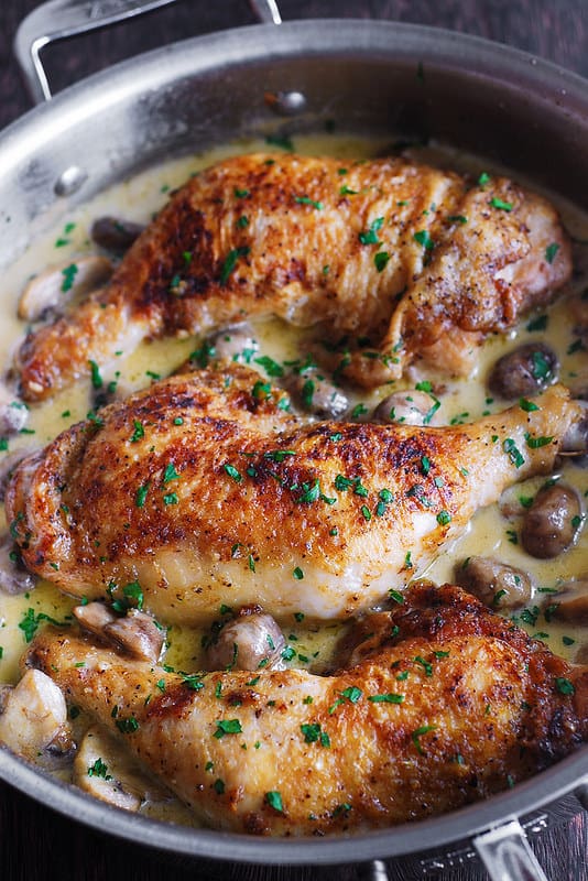 Easy Chicken Legs With Creamy Mushroom Sauce Julia S Album