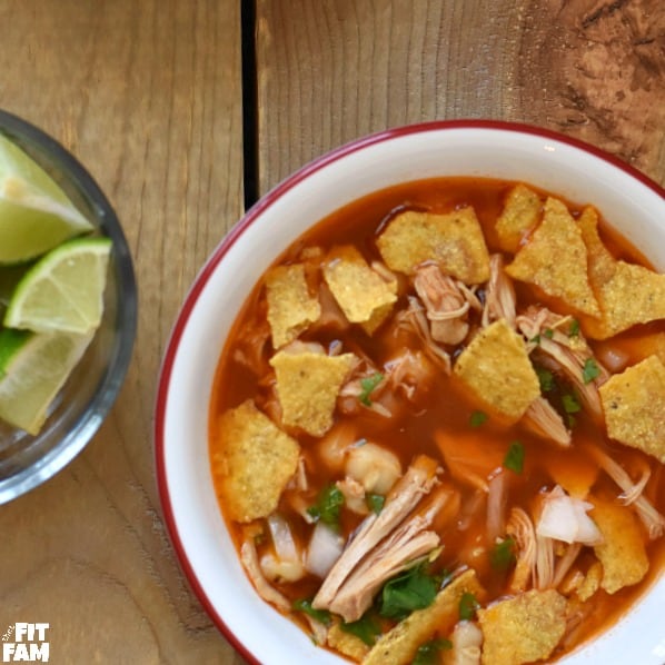 Easy Chicken Pozole Rojo Soup Yellowblissroad Com