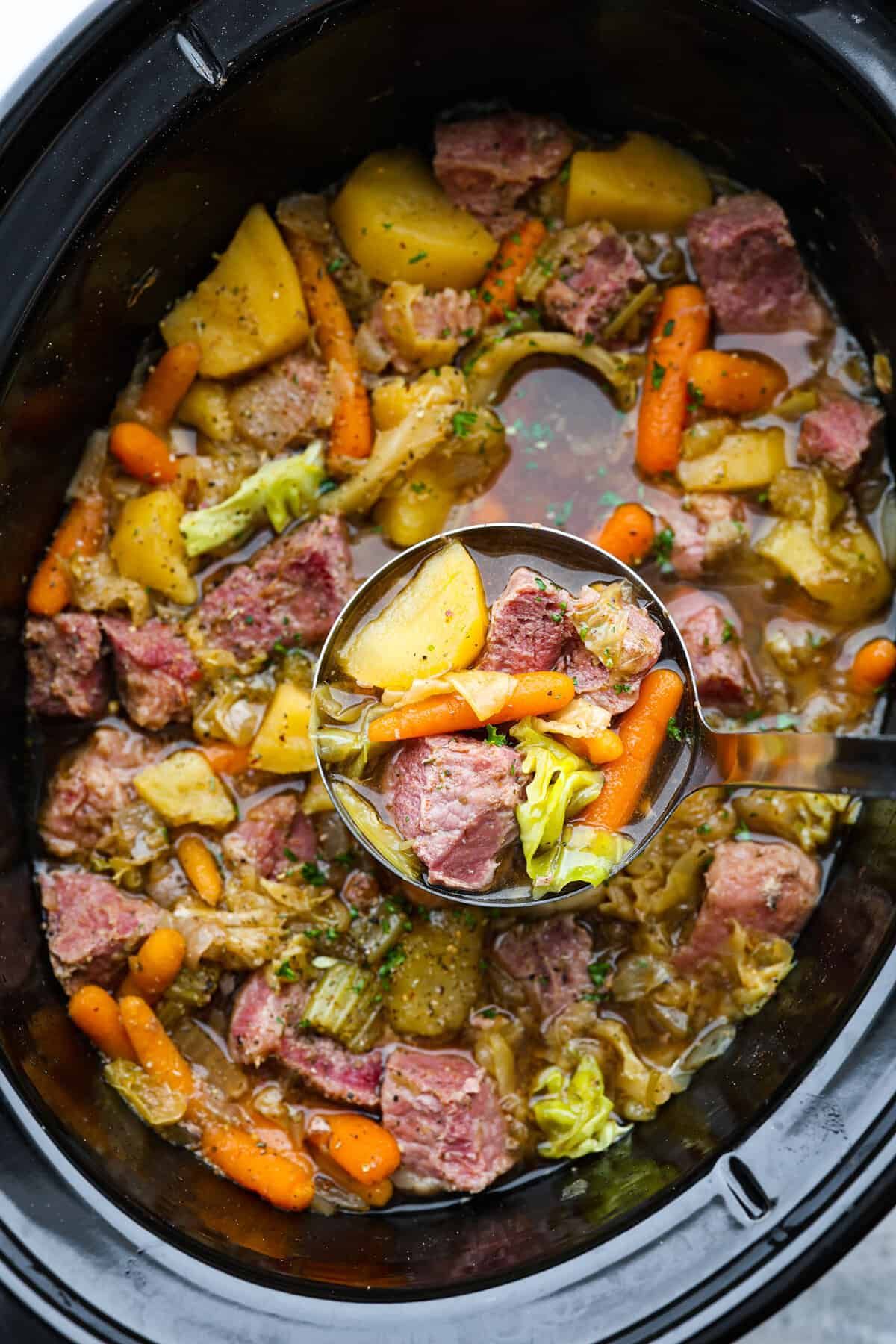 Easy Corned Beef And Cabbage Stovetop Or Slow Cooker