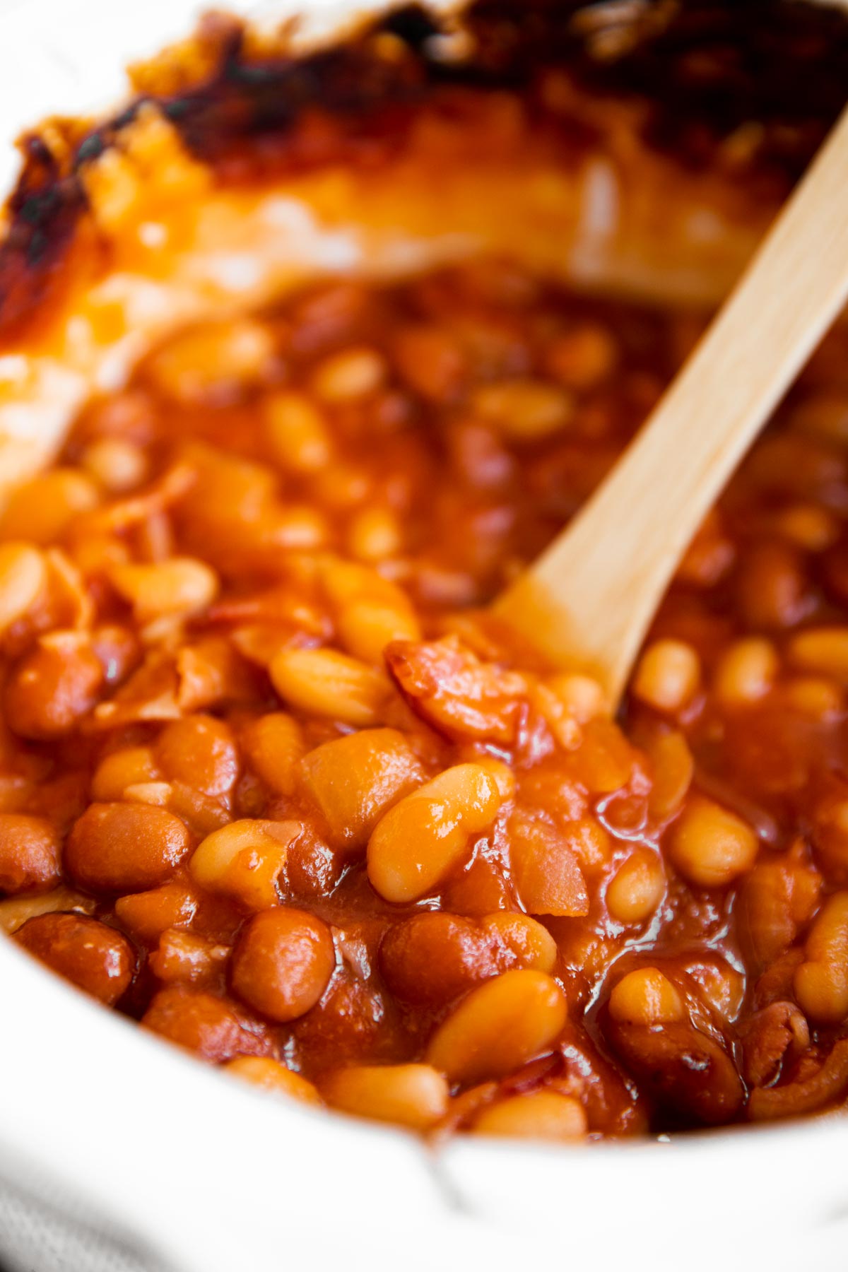 Easy Crock Pot Baked Beans With Bacon Brown Sugar Baked Beans Crock